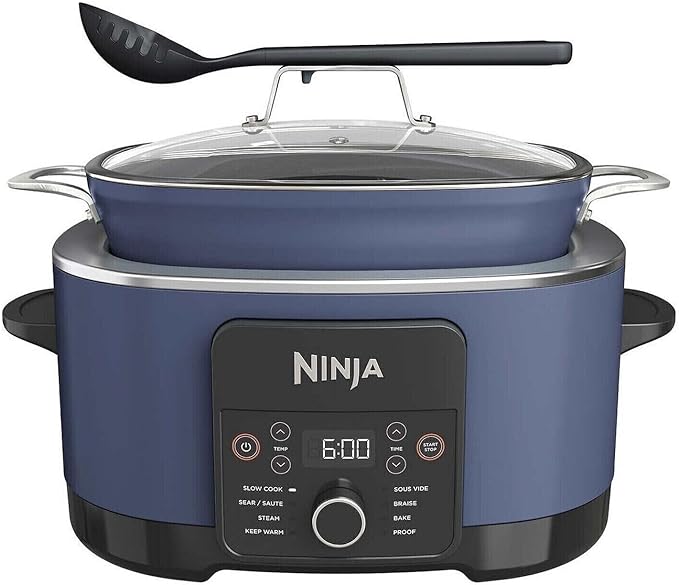 Ninja Foodi PossibleCooker PRO 8.5 Quart Multi-Cooker, with 8-in-1 Slow Cooker, Dutch Oven, Steamer, Glass Lid Integrated Spoon, Nonstick, Oven Safe Pot to 500°F, Navy