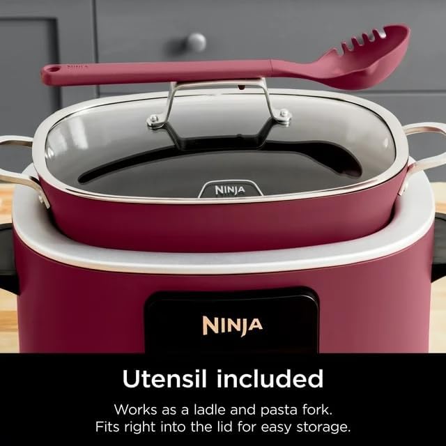 Ninja Foodi PossibleCooker PRO 8.5 Quart Multi-Cooker, with 8-in-1 Slow Cooker, Dutch Oven, Steamer, Glass Lid Integrated Spoon, Nonstick, Oven Safe Pot to 500°F, Navy