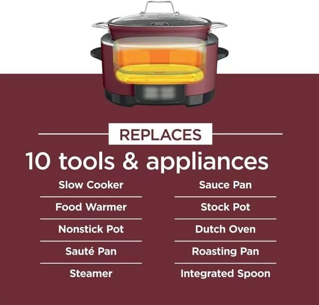 Ninja Foodi PossibleCooker PRO 8.5 Quart Multi-Cooker, with 8-in-1 Slow Cooker, Dutch Oven, Steamer, Glass Lid Integrated Spoon, Nonstick, Oven Safe Pot to 500°F, Navy